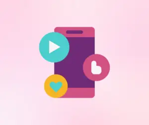 “Smartphone with social media icons showing sparkle effects, symbolizing growth, engagement, and connection online”