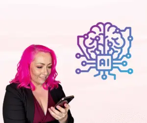 Karen Hewitt, Disruptive Social Media Strategist, teaching how AI transforms social media marketing