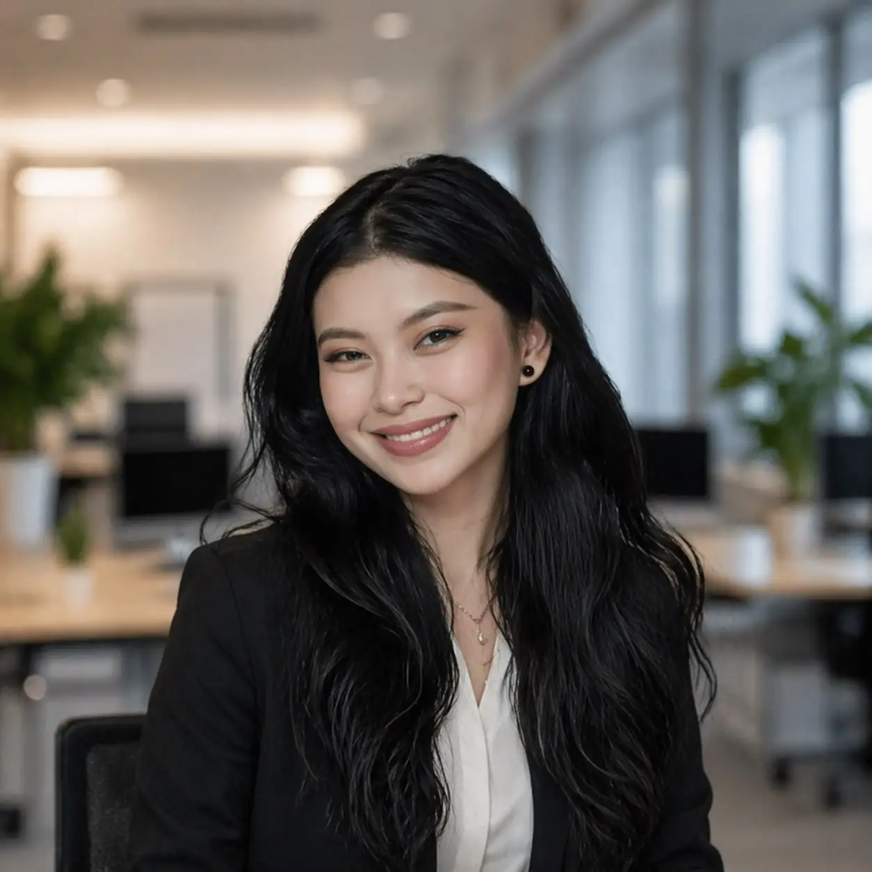 Robilyn Maninang Chief of Staff to CEO at Blossom To Success professional headshot in modern office setting