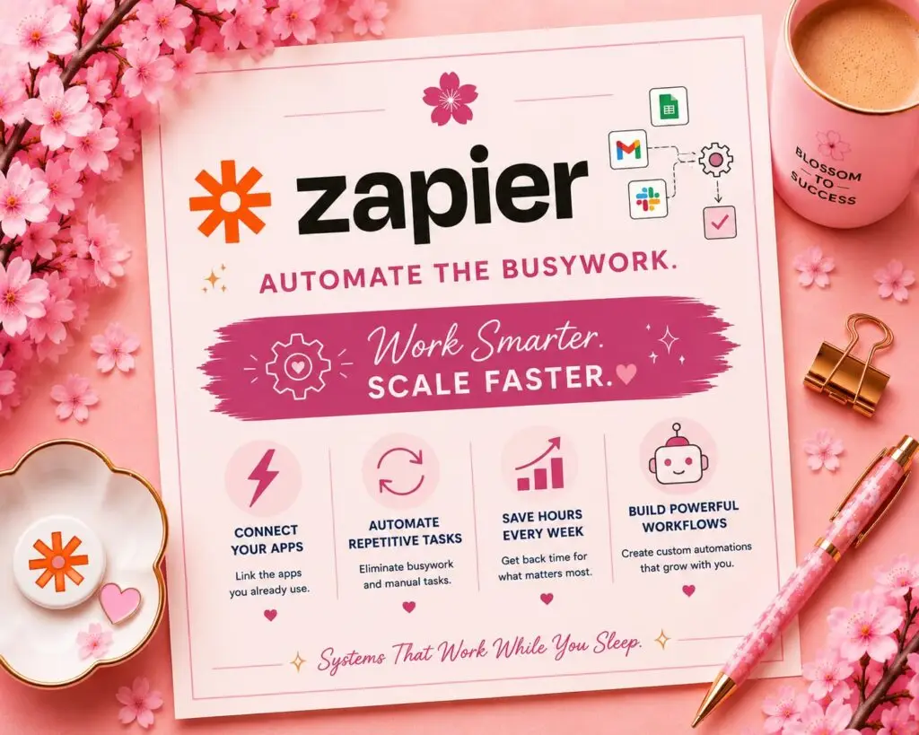 Zapier automation platform connecting apps and automating workflows for entrepreneurs, creators, and businesses.