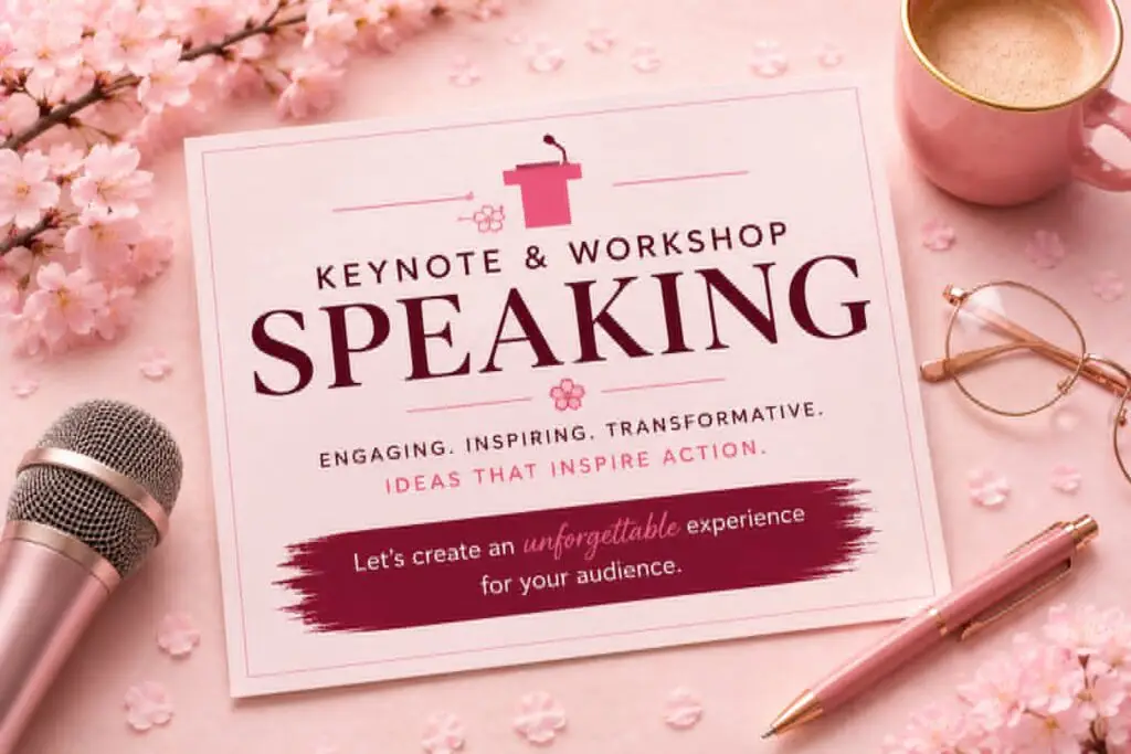 Keynote speaking and workshop programs by karen hewitt on visibility, branding, ai, leadership, and business growth.
