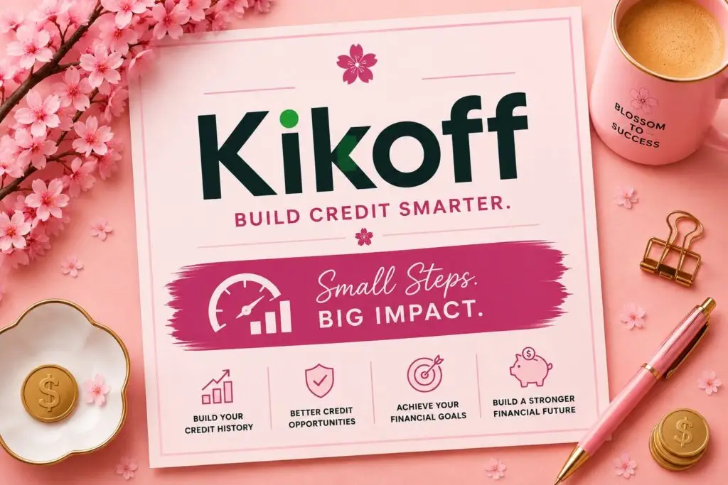 Kikoff credit building platform designed to help improve credit history and financial health.