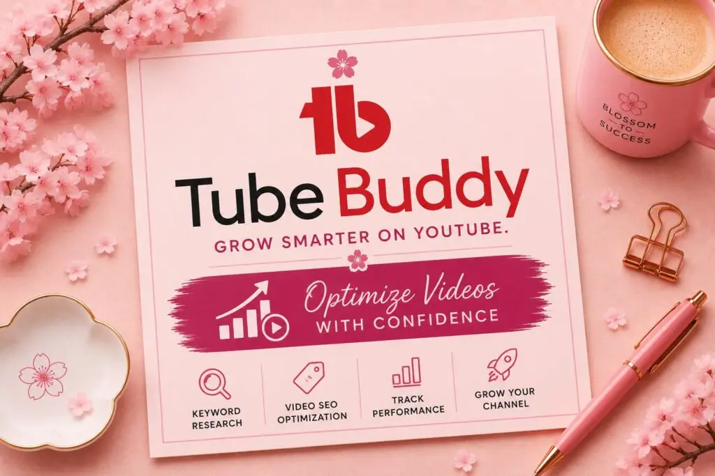 Tubebuddy youtube optimization tool for keyword research, seo, video performance, and channel growth.